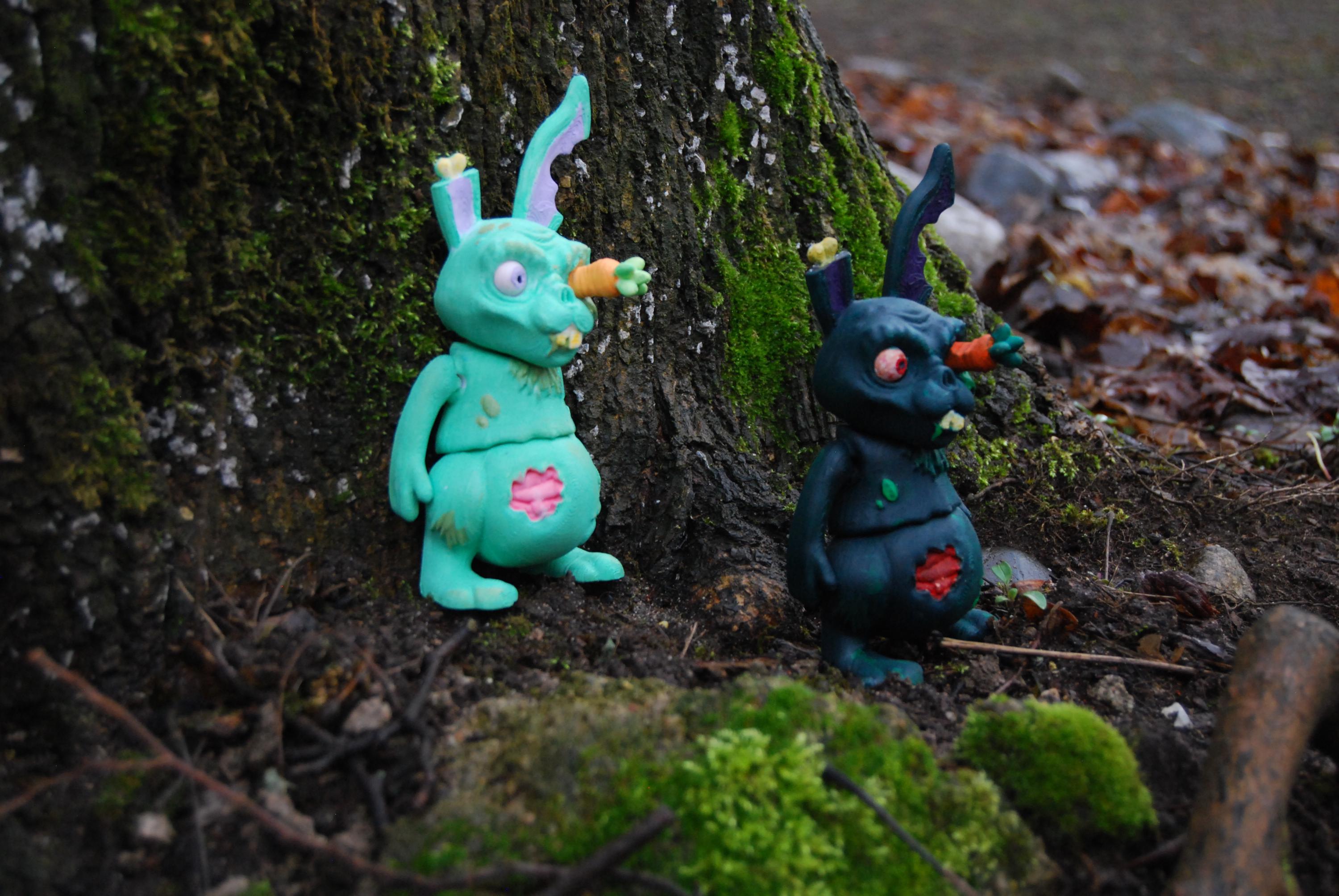 Lapin zombie dark fantasy - vue de cote - OtterCraft