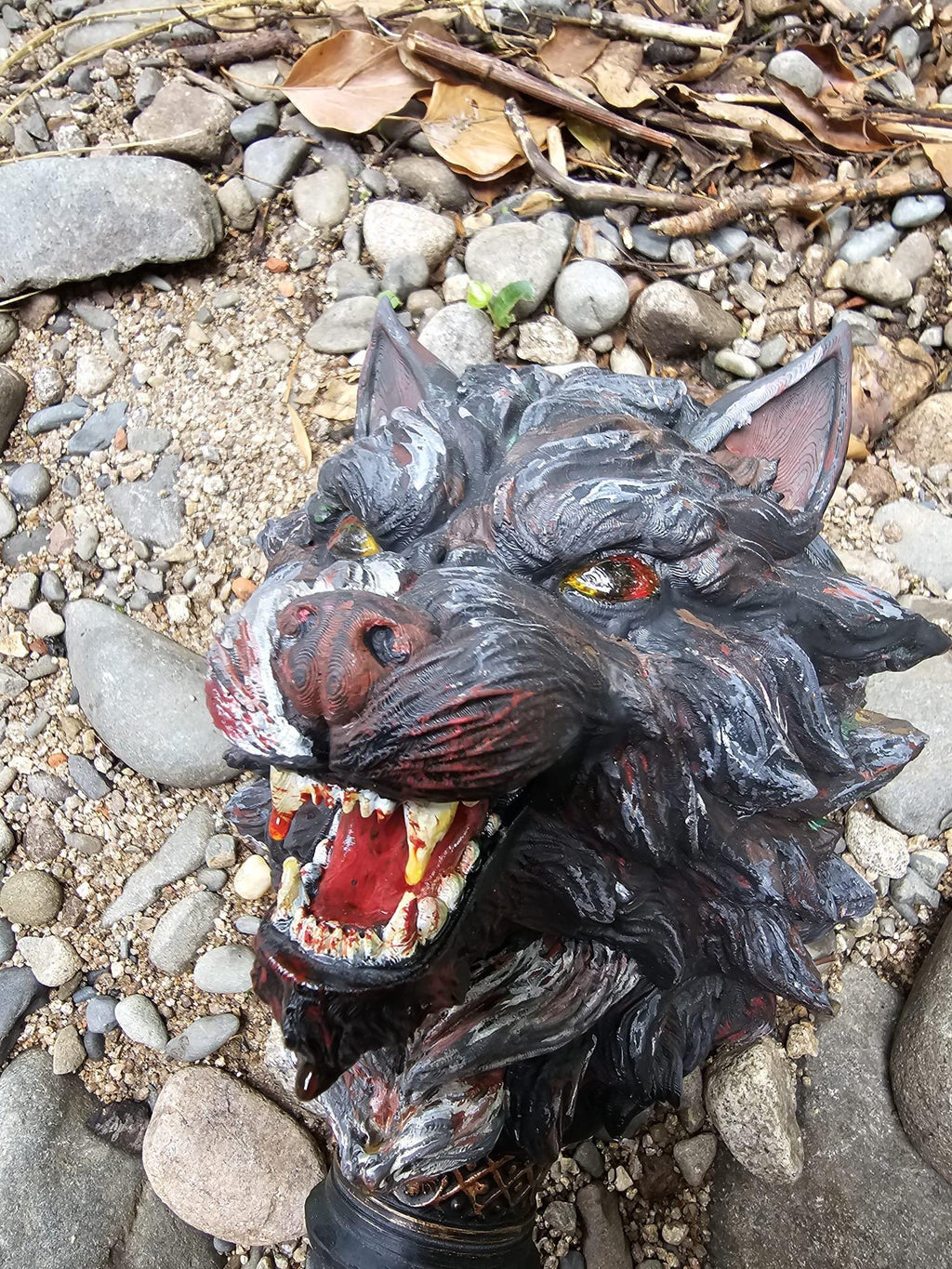 Masse Fenrir viking - detail tete de loup - OtterCraft