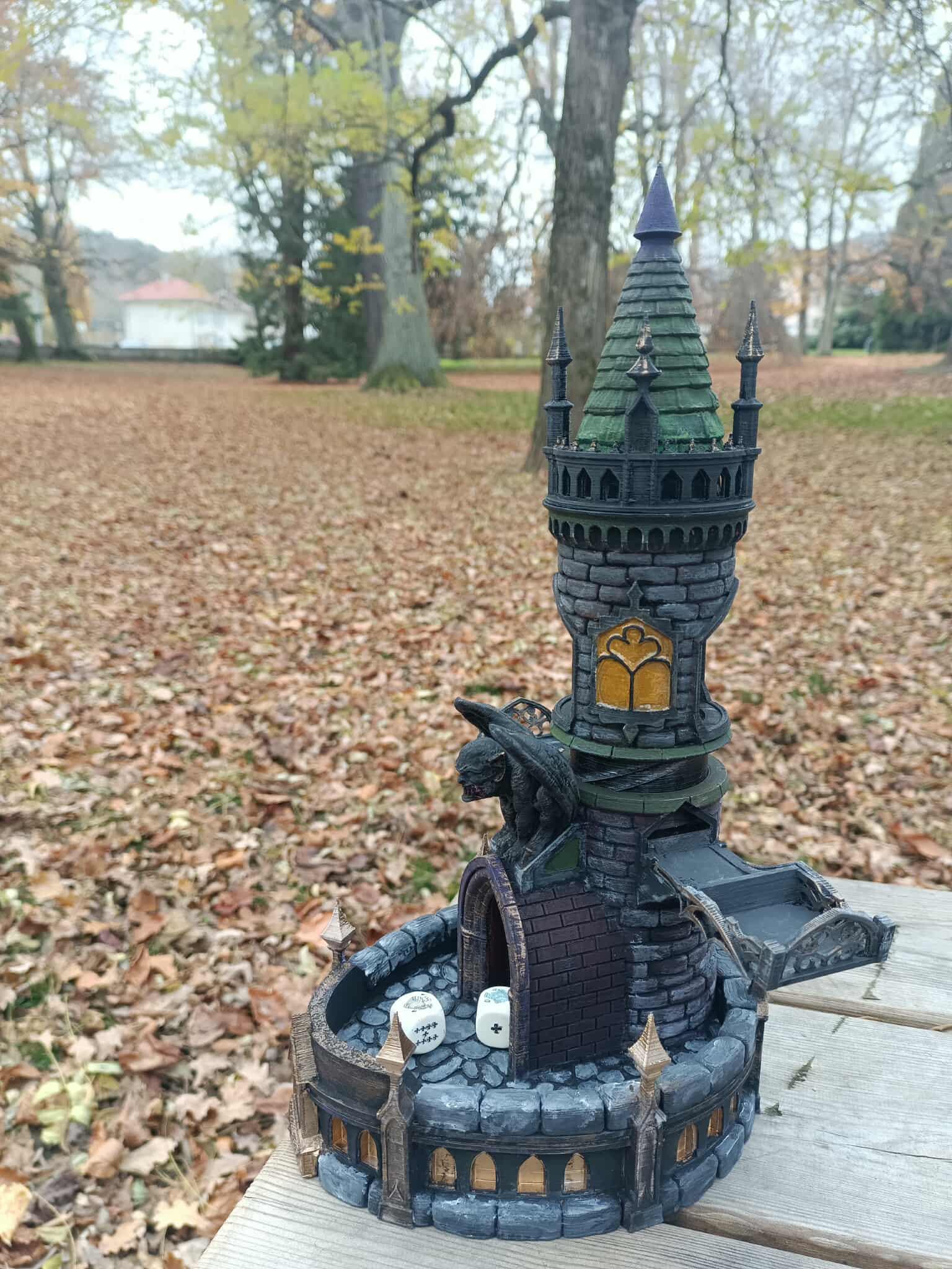 Dice Tower Gargouille dark fantasy - vue interieure - OtterCraft